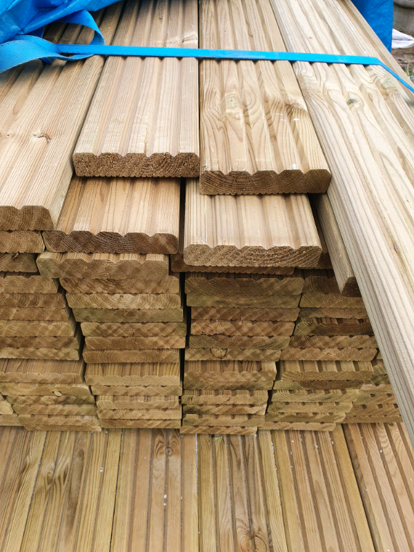 4.8m Pressure Treated Timber Decking Board (Finished size 26mm x 120 m