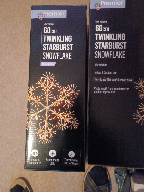 60 cm Starburst snowflake Xmas lights 