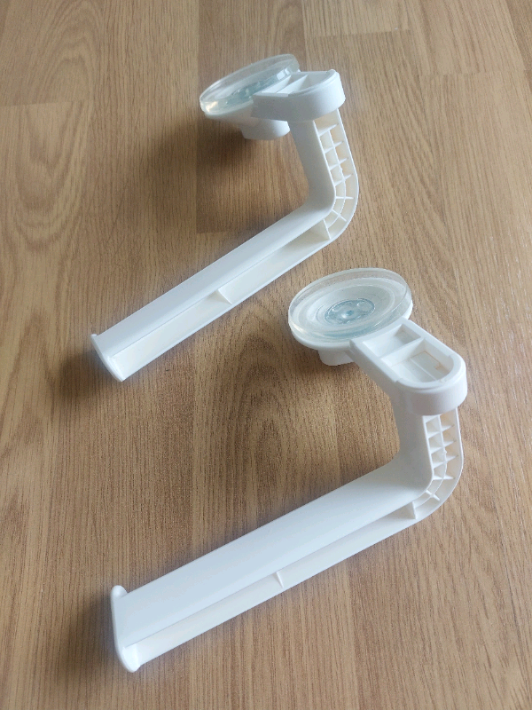 2 Toilet roll holders white durable plastic  with suction cup