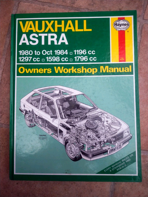 image for VAUXHALL ASTRA GTE MK1 HAYNES WORKSHOP MANUAL 1980-84