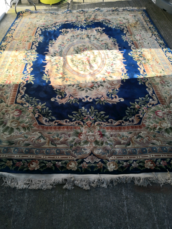 Large Chinese style rug (blue background) Quality floor insulation ***