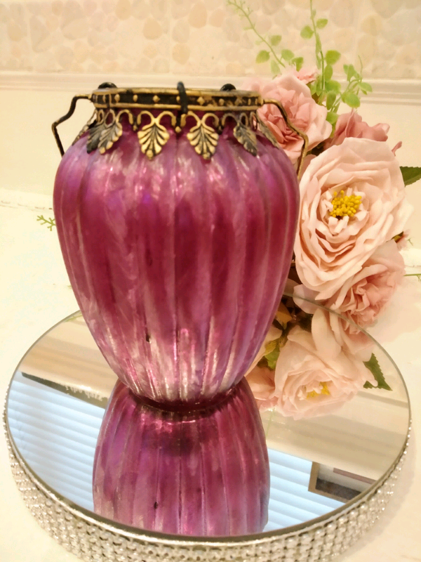 Set of 3 Moroccan Arabian Ramadan Indian Ethnic Frosted Tall Tea Light Holders