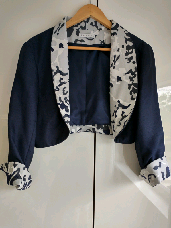 image for Shubette Navy/Grey cropped  jacket