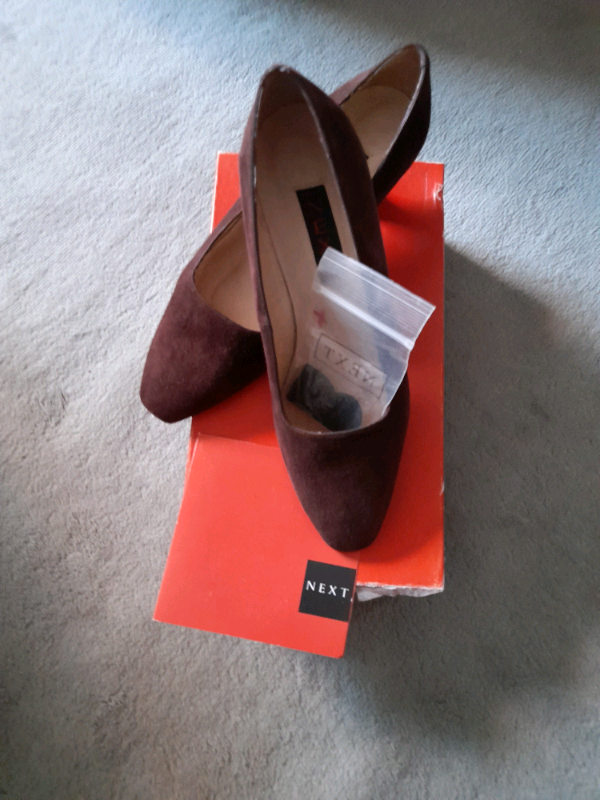 Ladies next brown suede low heeled shoes size 5