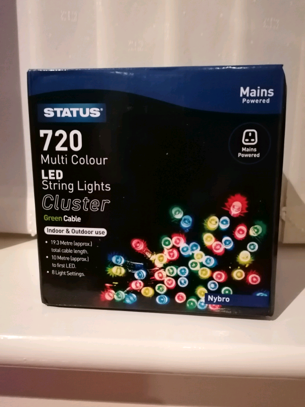 720 Multi Colour LED String Lights Indoor & Outdoor Use Mains Powered 