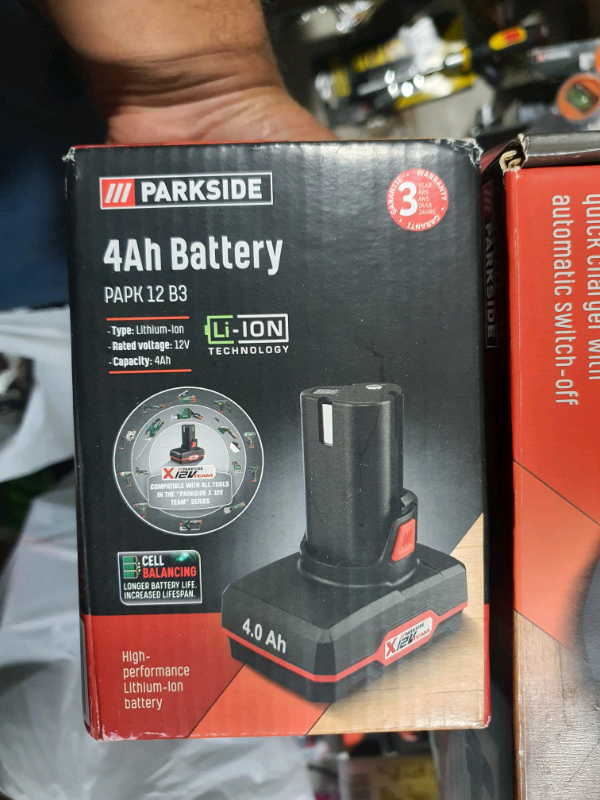 Parkside 12V 2Ah 4Ah Battery With Charger Fit All Tools In X12V Team