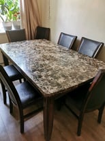 Beautiful marble epoxy dining table 