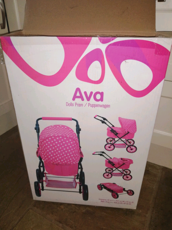 Ava Dolls Pram for age 3yrs+ with box. 