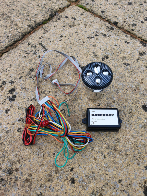 image for Chrome and Carbon effect Gearknob with 4 channel relay control