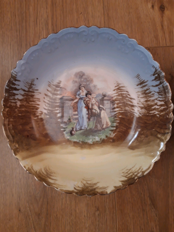 Matching pair of 2 Large Antique Decorative Bowls