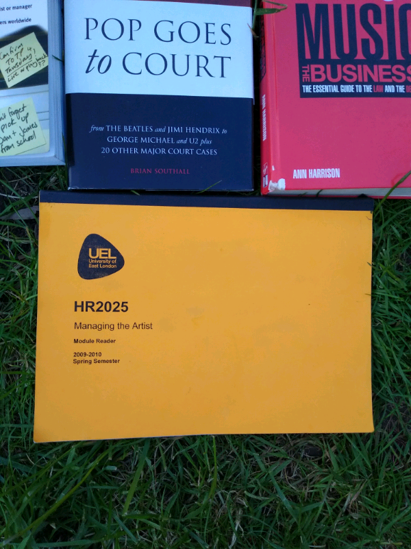 University books. Music Industry Management course