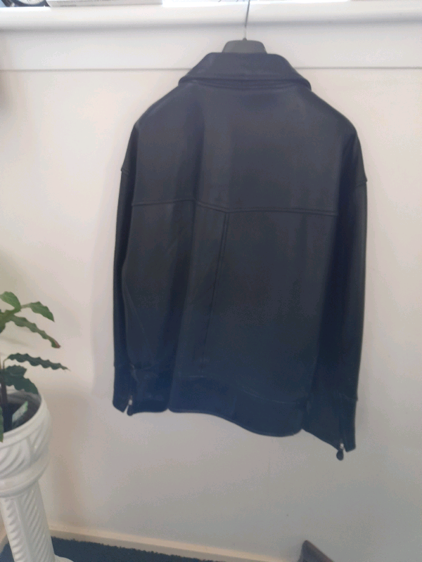 Gents Black Leather Biker  jacket Large-xl