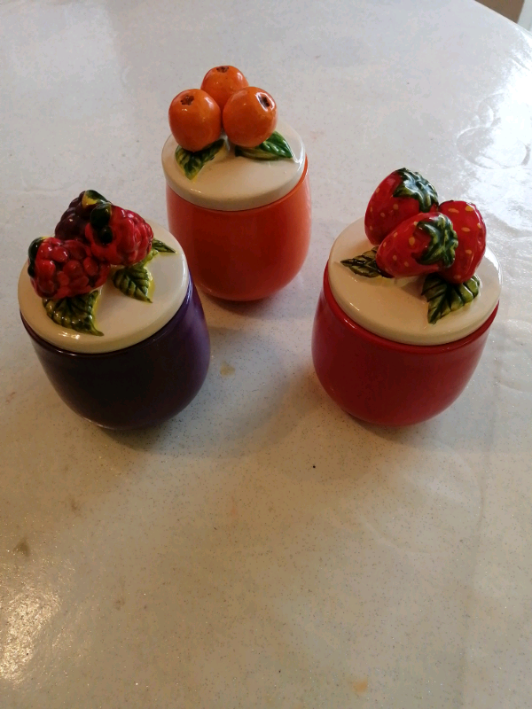 image for Decorative pots x3 - fruit design 
