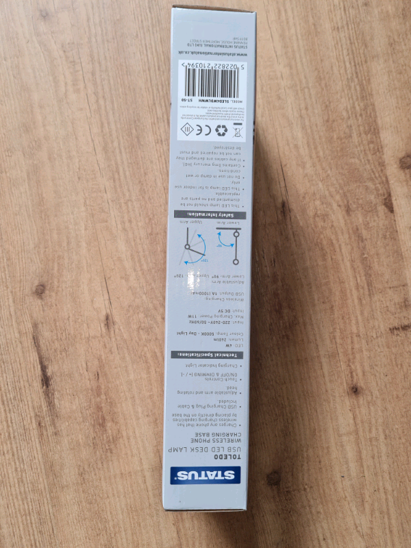 USB LED DESK LAMP WIRELESS PHONE CHARGING base Brand New