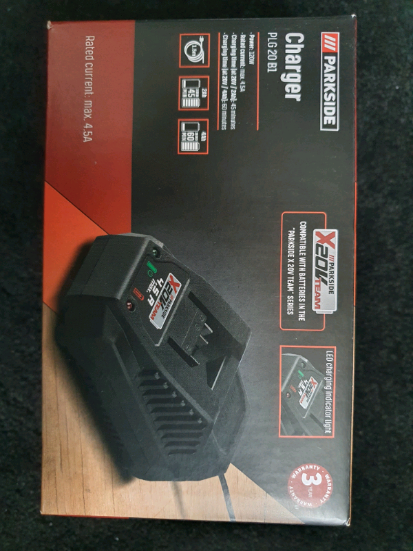 image for X20v TEAM 4.5a 45 min fast parkside charger brand new PLG 20 A3 plus