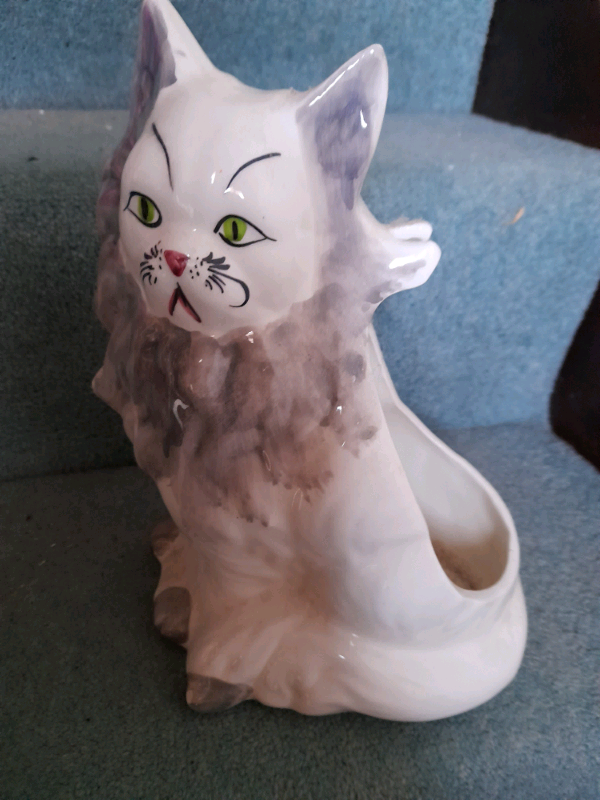 image for A Ceramic Cat Toilet  Brush Holder