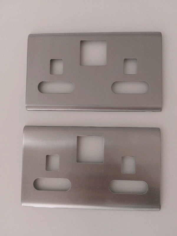 Eaton COPA Stainless Steel clip on double switch socket front