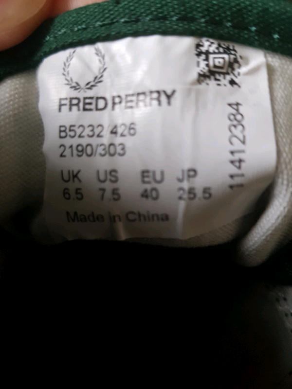 FRED PERRY TRAINERS UK 6.5