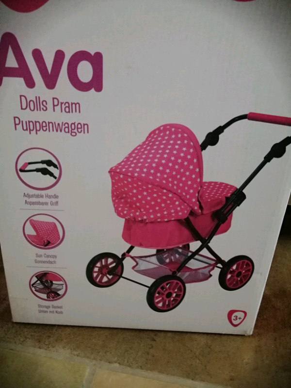 Ava Dolls Pram for age 3yrs+ with box. 