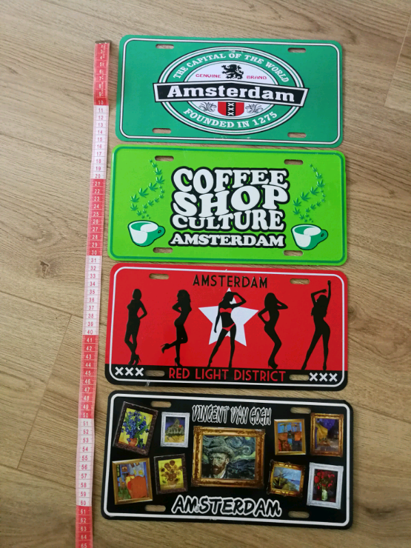 image for 4xRetro Gift Amsterdam Vintage Metal POSTERS Wall Art Decor 30x15cm £3
