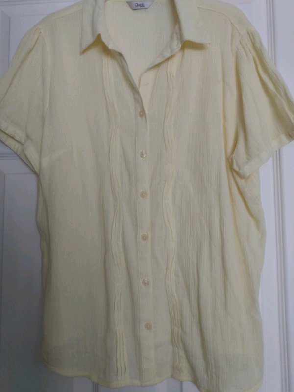 Ladies cotton blouse from M&S. Size 16. Yellow