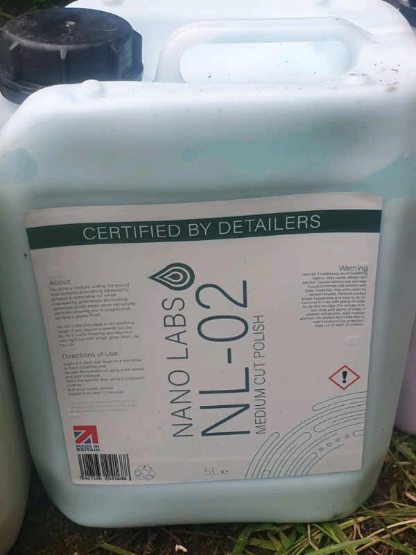 Car polishing for detailing 5 litre cans
