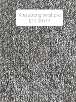 Extra strong grey twist pile carpet 3x4m