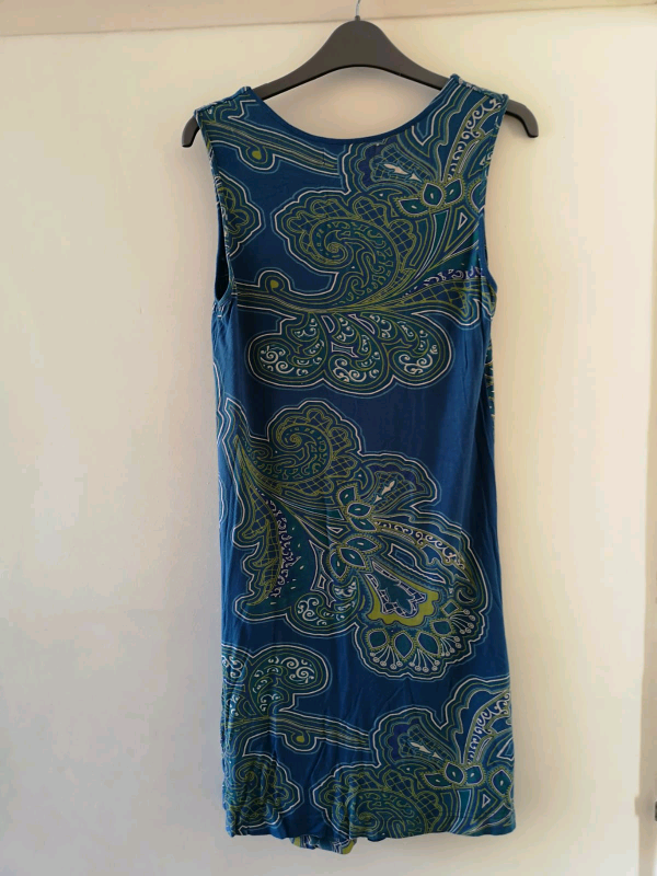 Capri Blue/Green Pretty Print Dress 👗/Long Stretchy Top Immaculate 