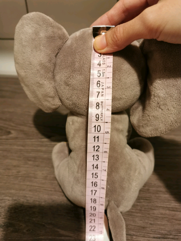 Card Factory Teeny Wonders Elephant Soft Toy Crinkle Ears Embroid eyes