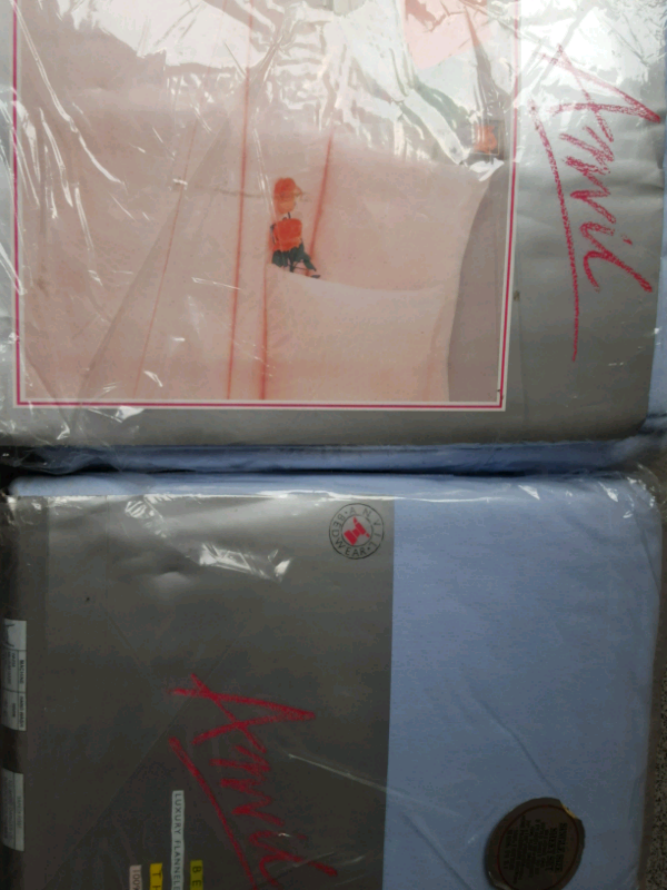 Pair of Full Set SINGLE BED THERMAL Sheets LIGHT BLUE Colour