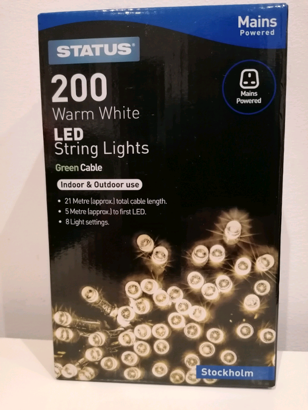 image for Christmas LED String Lights Warm White Indoor & Outdoor Use NEW