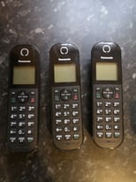 
Panasonic cordless trio home phones caller display, speakerphone etc