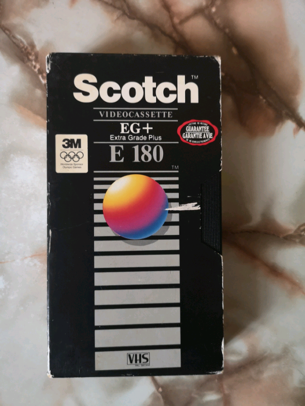 10 Vhs video cassette tapes for recording on video recorders.