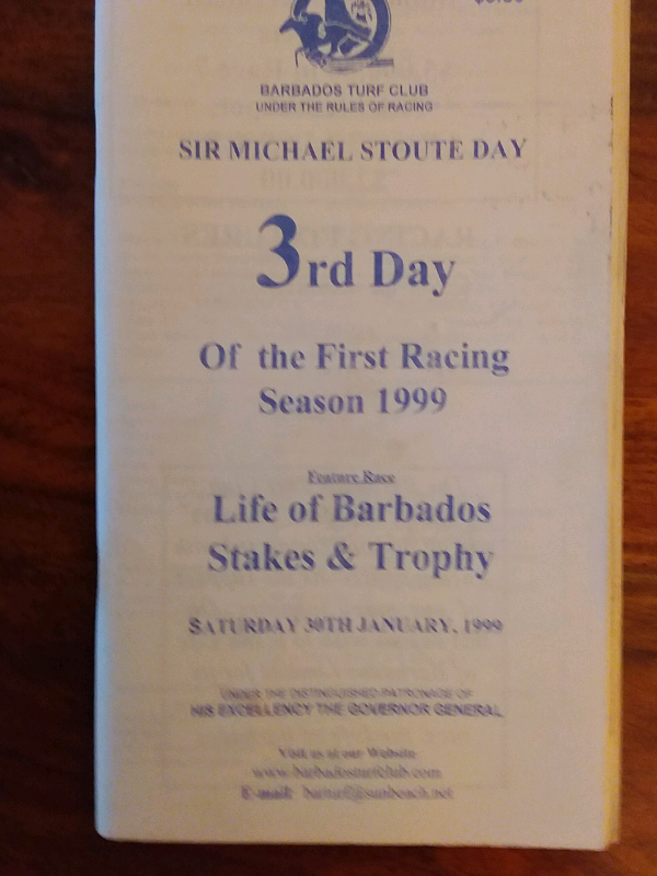 Barbados Garrison Savannah  vintage race card and programme 