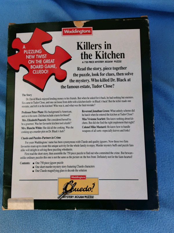 Cluedo Mystery 750 piece Killers in the Kitchen jigsaw