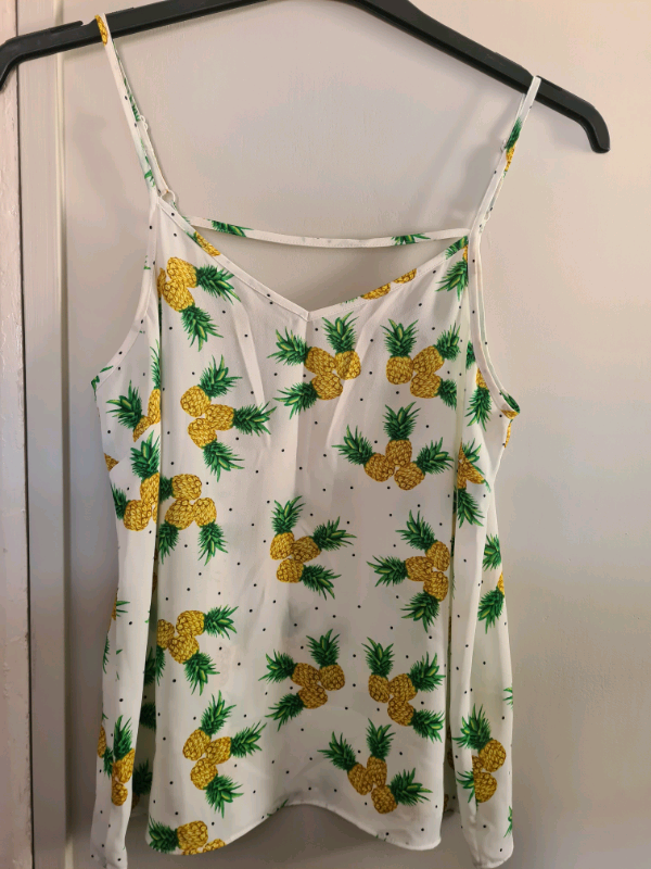 image for Ladies pineapple strappy vest top size 12