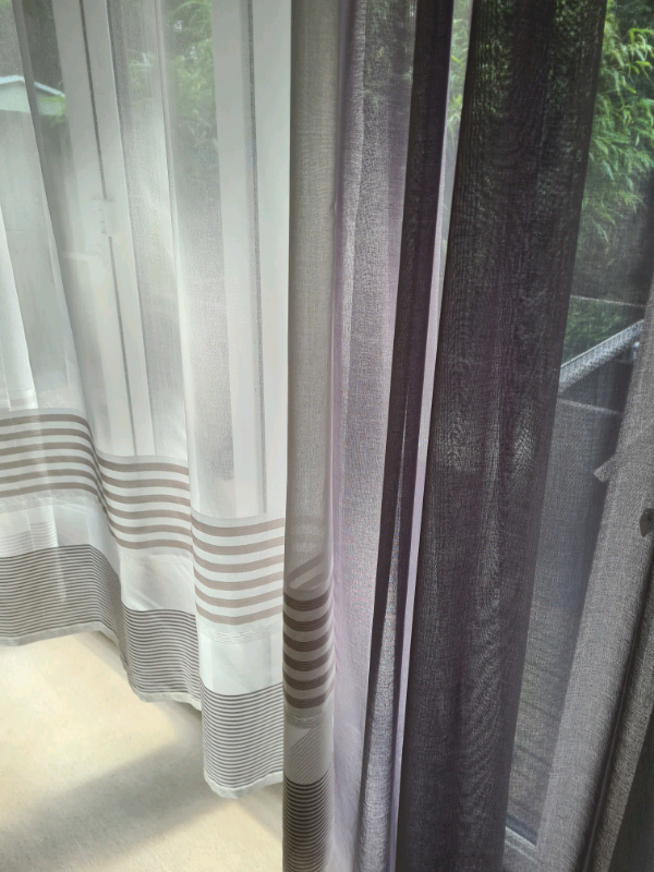 John Lewis set grey curtains and white  transparent curtains...