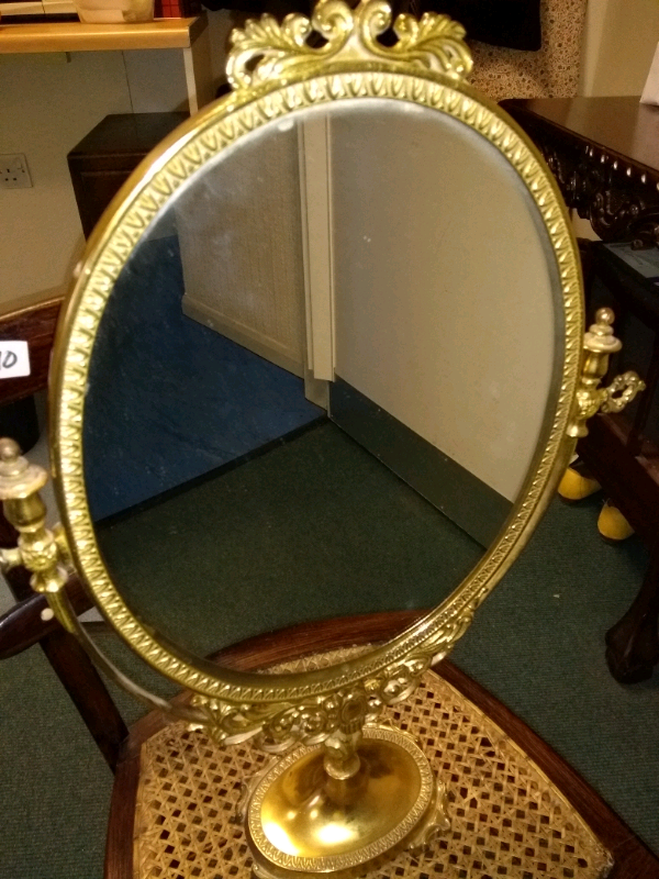 image for Brass Vintage Dressing Mirror 