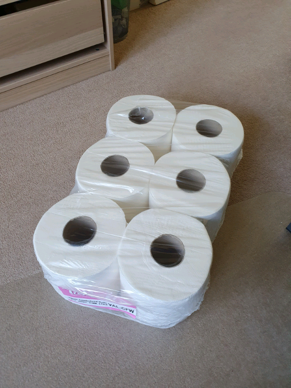 image for 2 Ply centrefeed tissue paper WHITE workplace/kitchen rolls for cleani