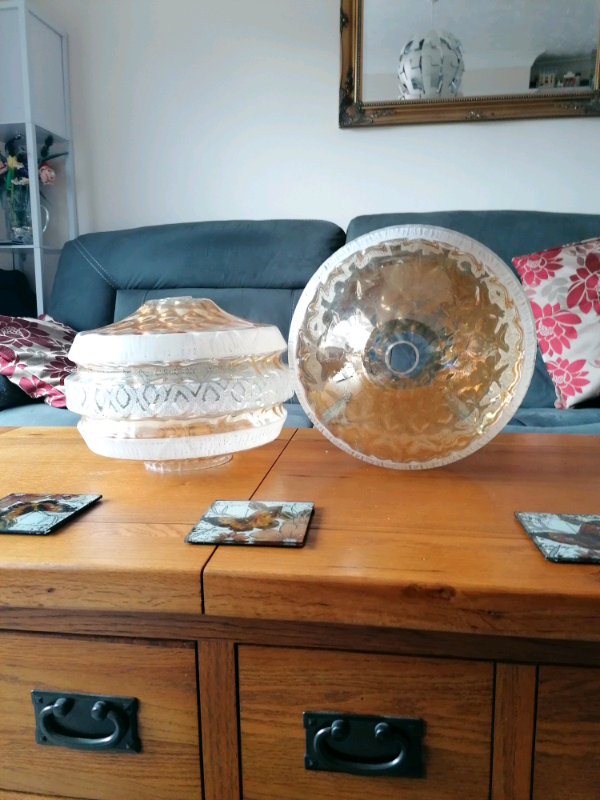 Glass  shades pair