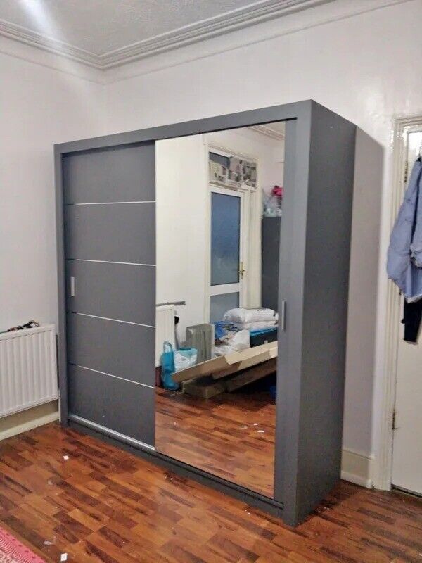 ⚡🌟Brand New 2 or 3 Doors Sliding Wardrobe with Mirrors in High Gloss or Matte Finish 