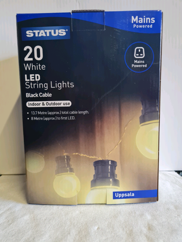 Christmas 20 LED String Lights Mains Powered Brand New 