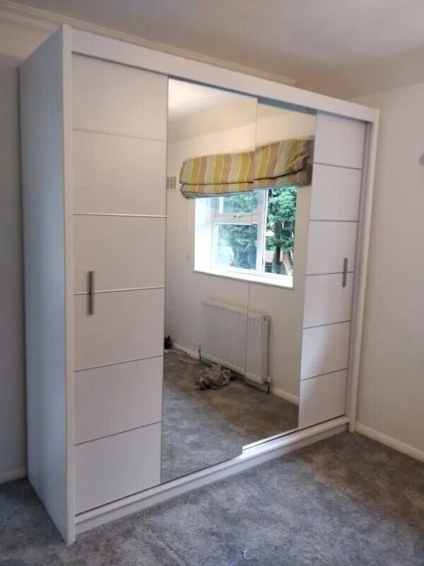 ⚡🌟Brand New 2 or 3 Doors Sliding Wardrobe with Mirrors in High Gloss or Matte Finish 