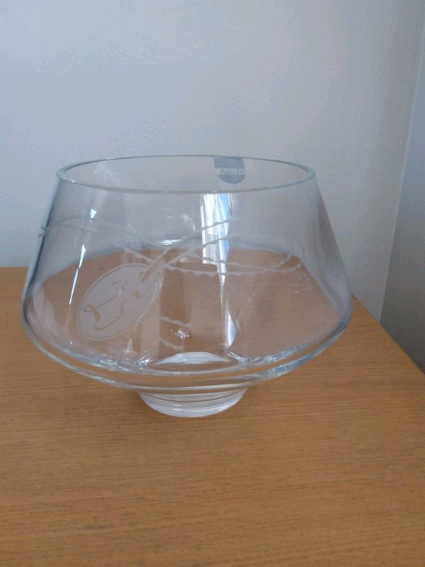 25th wedding anniversary engraved glass bowl/vase