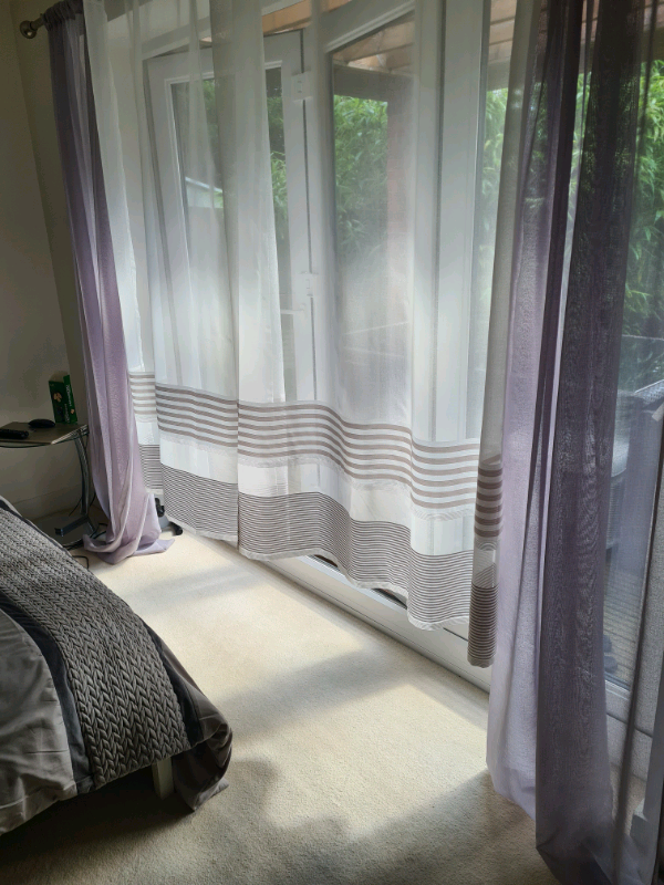 John Lewis set grey curtains and white  transparent curtains...