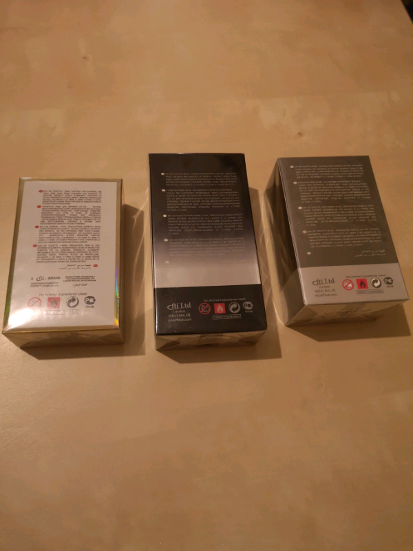 3 bottles of 100ml (all brand new sealed) fragrances. 