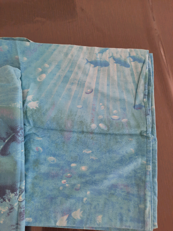 SINGLE DUVET SET TURQUOISE DOLPHIN POLYCOTTON GOOD USED CONDITION