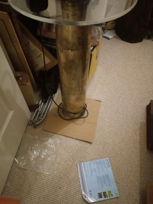 Large Military Shell Lamp Table Man Cave 
