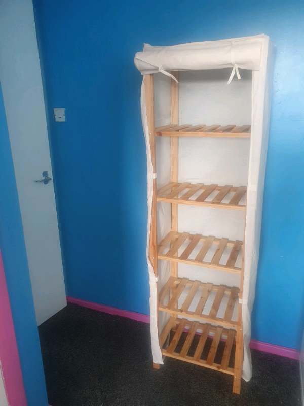 6 Tier Pine Storage Unit With Cover