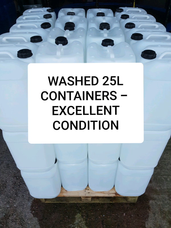 25L 25 L LITRE CLEAR / WHITE CONTAINERS WATER DRUMS PLASTIC JARS 